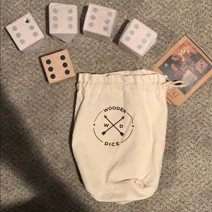 Pack of 5 wooden dice